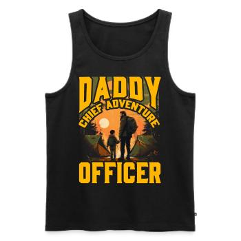 Papa Chef de l’aventure - Débardeur bio Premium Homme - noir - Devant - Michal (187cm)