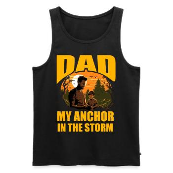 Papa mon ancre dans la tempête - Débardeur bio Premium Homme - noir - Devant - Michal (187cm)