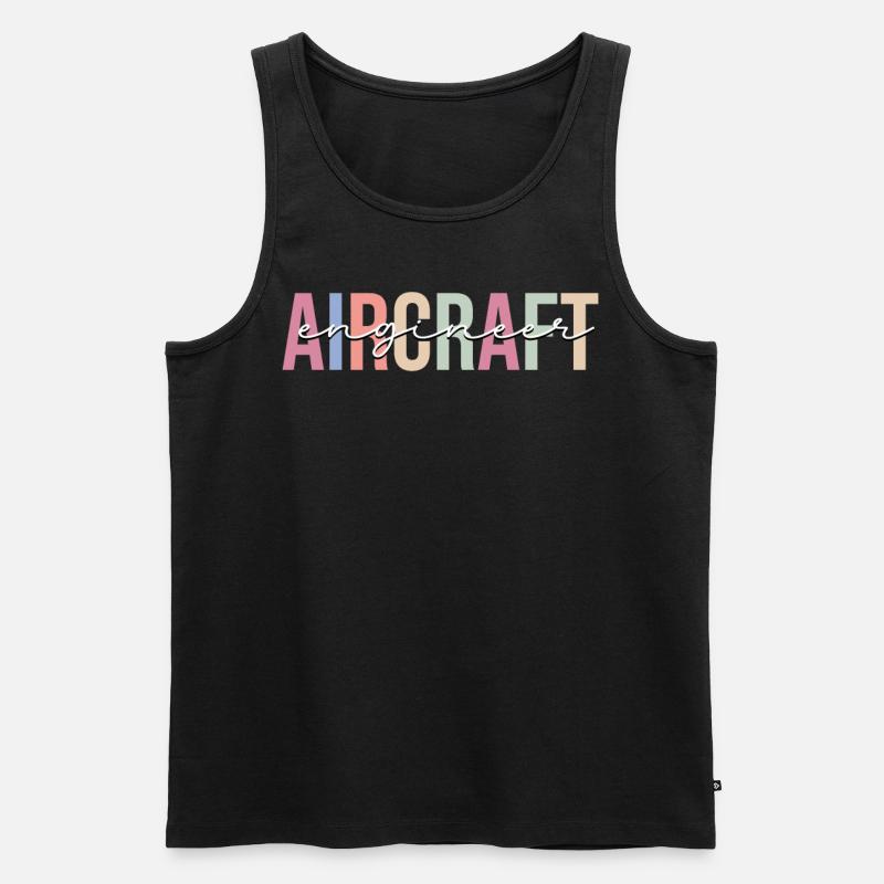 Technik Flugzeug Flugzeugmechaniker - Männer Premium Bio Tank Top - Schwarz