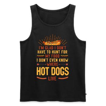 Hot Dog Adult I'm Glad I Don't - Männer Premium Bio Tank Top - Schwarz - Vorne - AI Model Male 178 light (178cm)