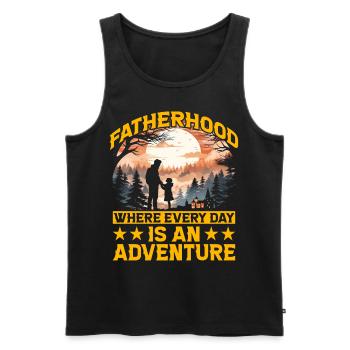 Vaterschaft, wo jeder Tag Abenteuer ist - Männer Premium Bio Tank Top - Schwarz - Vorne - Michal (187cm)