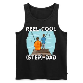 Reel Cool Step Dad - Men's Premium Organic Tank Top - black - Front - Michal (187cm)