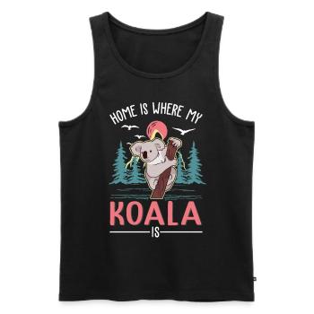 Zuhause ist wo mein Koala ist - Männer Premium Bio Tank Top - Schwarz - Vorne - AI Model Male 178 light (178cm)