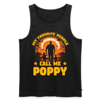 My favorite People call me Poppy - Men's Premium Organic Tank Top - black - Front - Michal (187cm)