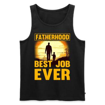 Fatherhood best Job ever - Men's Premium Organic Tank Top - black - Front - Michal (187cm)