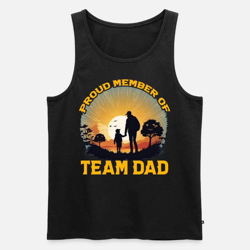 Stolzes Mitglied von Team Dad - Männer Premium Bio Tank Top - Schwarz
