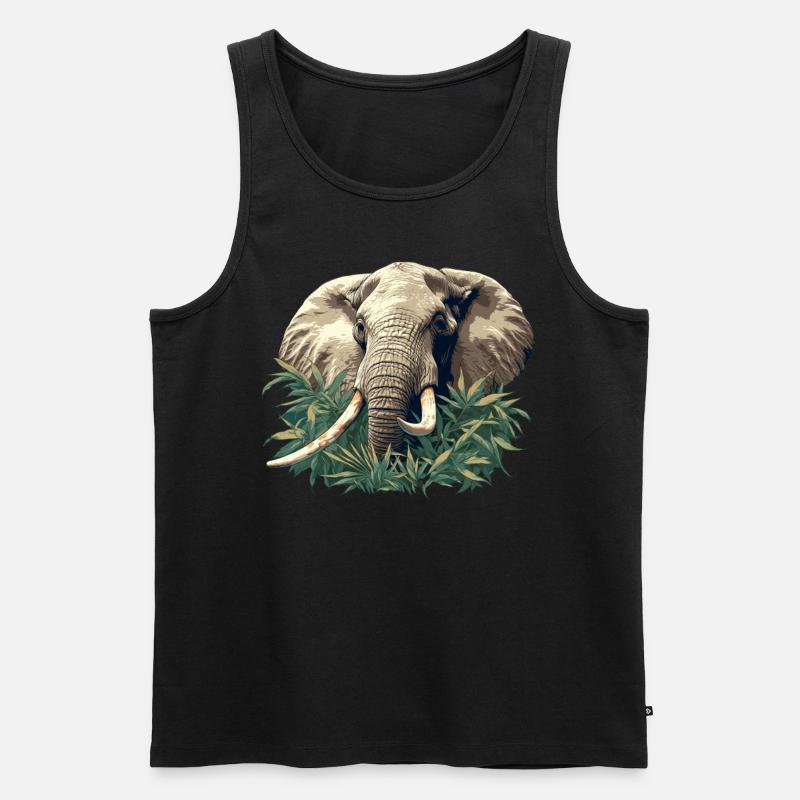 Elefanten Elefant - Männer Premium Bio Tank Top - Schwarz