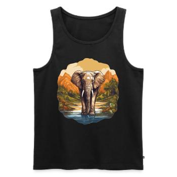 Elefanten Elefant - Männer Premium Bio Tank Top - Schwarz - Vorne - AI Model Male 178 light (178cm)