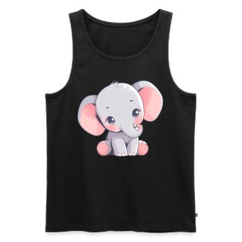 Elefanten Elefant - Männer Premium Bio Tank Top - Schwarz - Vorne - AI Model Male 178 light (178cm)