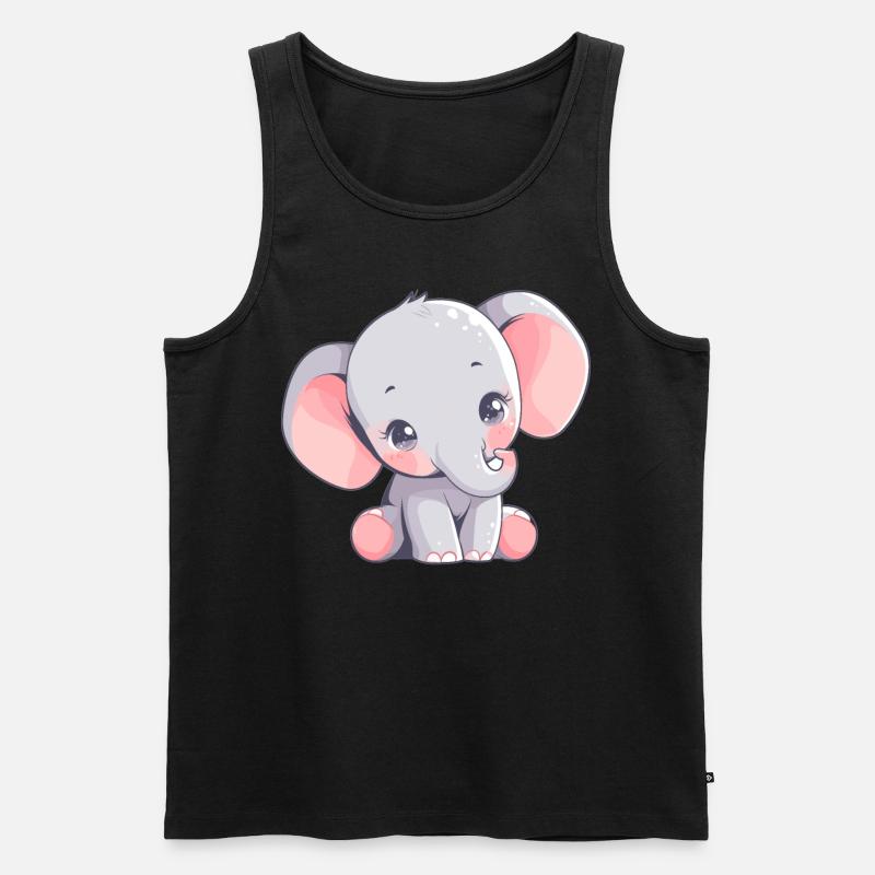 Elefanten Elefant - Männer Premium Bio Tank Top - Schwarz