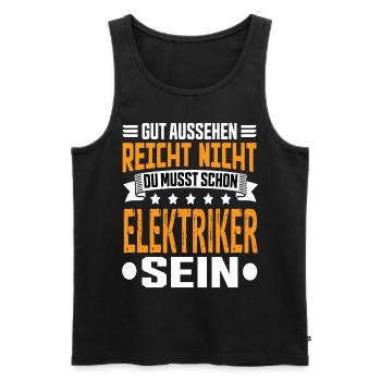 Electrician - Men's Premium Organic Tank Top - black - Front - Michal (187cm)