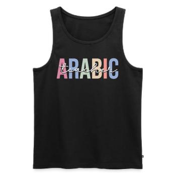 Language teaching - Men's Premium Organic Tank Top - black - Front - AI Model Male 178 light (178cm)