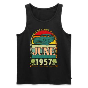 Juni 1957 Geburtstagsgeschenk. Juni 1957 Juni 1957 - Männer Premium Bio Tank Top - Schwarz - Vorne - Michal (187cm)
