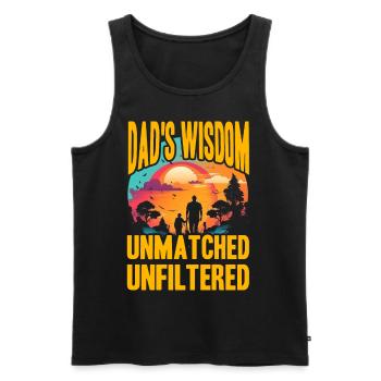 Papas Weisheit unübertroffen ungefiltert - Männer Premium Bio Tank Top - Schwarz - Vorne - AI Model Male 178 light (178cm)