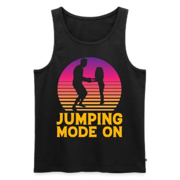 Mode Saut activé - Débardeur bio Premium Homme - noir - Devant - Michal (187cm)