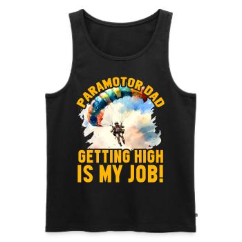Papa paramoteur se défoncer est mon travail - Débardeur bio Premium Homme - noir - Devant - Michal (187cm)