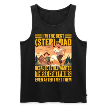 Ich bin der beste Stiefvater - Männer Premium Bio Tank Top - Schwarz - Vorne - Michal (187cm)