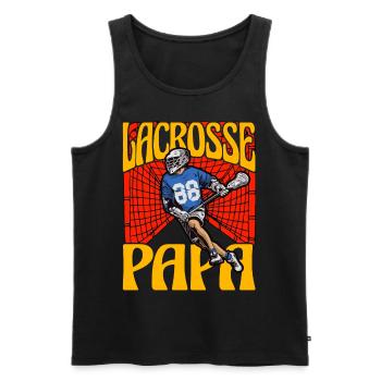 Lacrosse-Papa - Männer Premium Bio Tank Top - Schwarz - Vorne - Michal (187cm)
