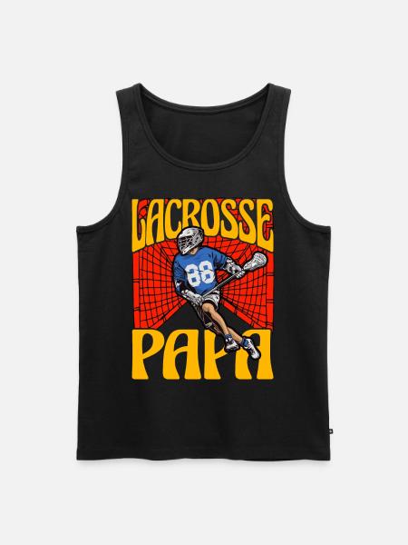 Lacrosse Papa - Men's Premium Organic Tank Top - black