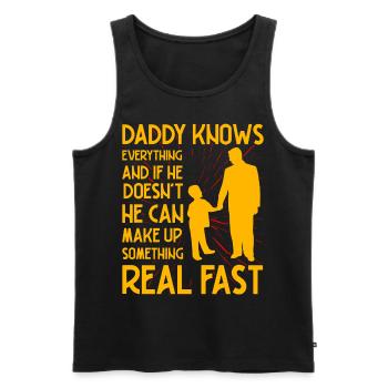 Papa weiß alles - Männer Premium Bio Tank Top - Schwarz - Vorne - AI Model Male 178 light (178cm)
