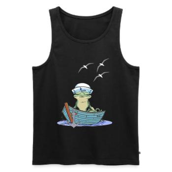 frog sailor sailor boat toad frogs - Men's Premium Organic Tank Top - black - Front - Michal (187cm)