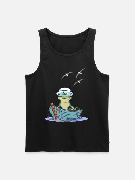 Frøsejler sejler båd Tudse frøer - Herre Premium økologisk tanktop - sort