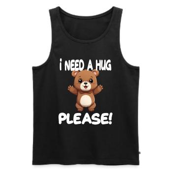 Hug Me Bear mit offenen Armen Umarmung für - Männer Premium Bio Tank Top - Schwarz - Vorne - Michal (187cm)