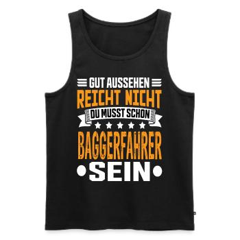Excavator Driver Excavator Civil Engineering Construction Equipment Operator Saying - Men's Premium Organic Tank Top - black - Front - Michal (187cm)