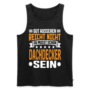 Dachdecker Dachdecker Spruch Hochbau Dach - Männer Premium Bio Tank Top - Schwarz - Vorne - AI Model Male 178 light (178cm)