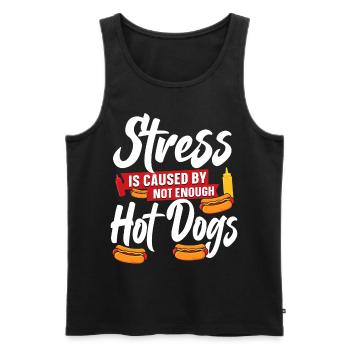 Hot Dog Adult Stress Is Caused By - Männer Premium Bio Tank Top - Schwarz - Vorne - AI Model Male 178 light (178cm)