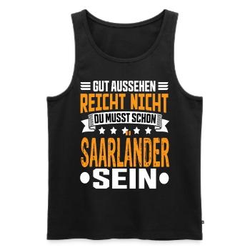 Saarland Saarländer Saar Saarländisch Spruch - Männer Premium Bio Tank Top - Schwarz - Vorne - Michal (187cm)