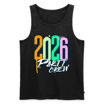 Équipe de fête 2026 - Débardeur bio Premium Homme - noir - Devant - AI Model Male 178 light (178cm)