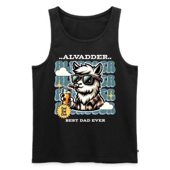 Alvadder Alpaka Papa Vater Vatertag - Männer Premium Bio Tank Top - Schwarz - Vorne - Michal (187cm)