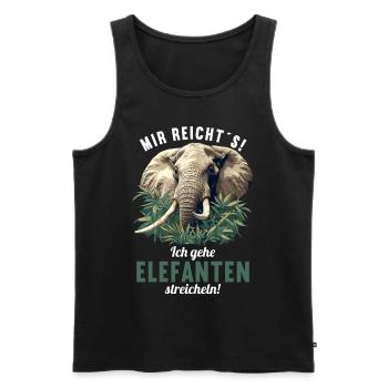 Elefanten Elefant - Männer Premium Bio Tank Top - Schwarz - Vorne - AI Model Male 178 light (178cm)