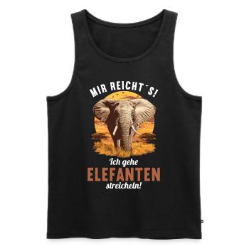 Elefanten Elefant - Männer Premium Bio Tank Top - Schwarz - Vorne - AI Model Male 178 light (178cm)