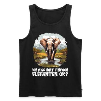 Elefanten Elefant - Männer Premium Bio Tank Top - Schwarz - Vorne - AI Model Male 178 light (178cm)