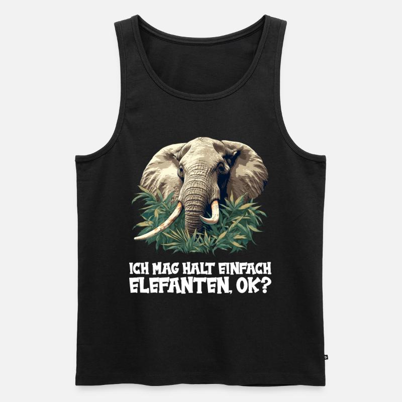Elefanten Elefant - Männer Premium Bio Tank Top - Schwarz
