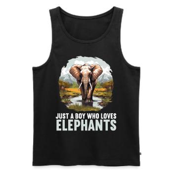 Elefanten Elefant - Männer Premium Bio Tank Top - Schwarz - Vorne - AI Model Male 178 light (178cm)
