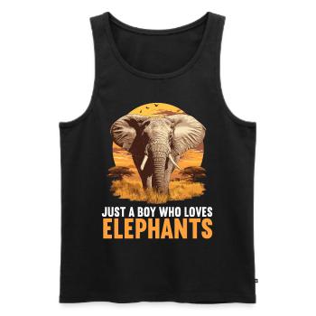 Elefanten Elefant - Männer Premium Bio Tank Top - Schwarz - Vorne - AI Model Male 178 light (178cm)