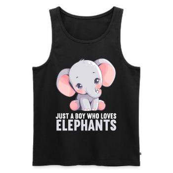 Elefanten Elefant - Männer Premium Bio Tank Top - Schwarz - Vorne - AI Model Male 178 light (178cm)