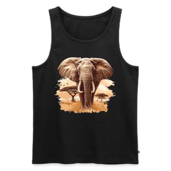 Elefanten Elefant - Männer Premium Bio Tank Top - Schwarz - Vorne - AI Model Male 178 light (178cm)