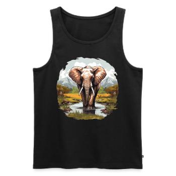 Elefanten Elefant - Männer Premium Bio Tank Top - Schwarz - Vorne - AI Model Male 178 light (178cm)