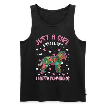 Lagotto Romagnolo Mädchen Wasserhund - Männer Premium Bio Tank Top - Schwarz - Vorne - Michal (187cm)