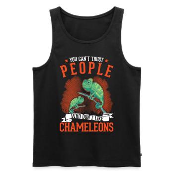 Chameleon Gift Chameleon - Men's Premium Organic Tank Top - black - Front - Michal (187cm)