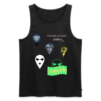 all logo from day 1 - Men's Premium Organic Tank Top - black - Front - Michal (187cm)