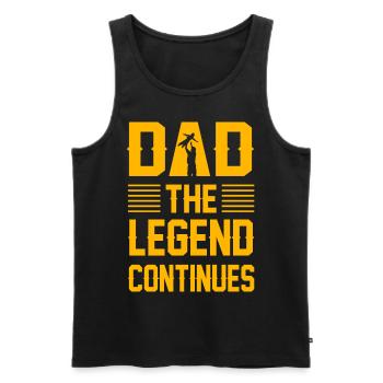 Dad the Legend continues - Men's Premium Organic Tank Top - black - Front - AI Model Male 178 light (178cm)
