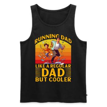 Running Dad like a regular Dad but cooler - Men's Premium Organic Tank Top - black - Front - Michal (187cm)
