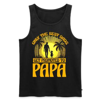 Seuls les meilleurs papas sont promus au rang de papa - Débardeur bio Premium Homme - noir - Devant - Michal (187cm)