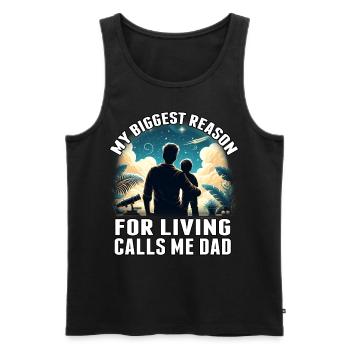 My Biggest Reason for Living calls me dad - Men's Premium Organic Tank Top - black - Front - Michal (187cm)
