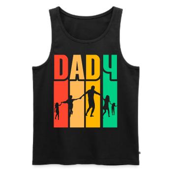 Vater von 4 Kindern - Männer Premium Bio Tank Top - Schwarz - Vorne - AI Model Male 178 light (178cm)